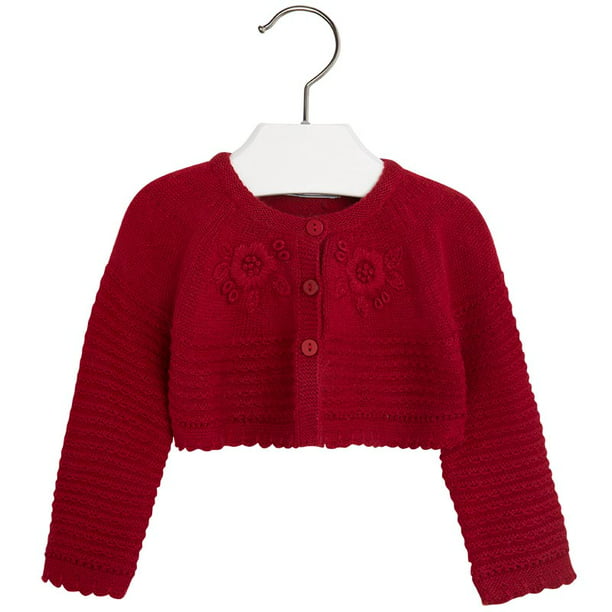 Baby Girls Knitted Sweater Bolero Shrug Printed Long Sleeve Dress Cover Up Cardigan Jacket Top